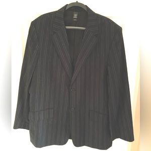 Men’s Axcess Black Pinstripe Cotton Blend Sport Coat Size 44R
